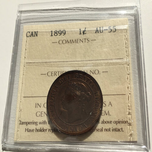 1899 Canada 1-Cent ICCS AU-55