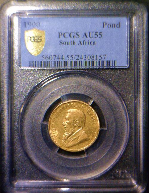 1900 South Africa Gold Pond PCGS AU-55
