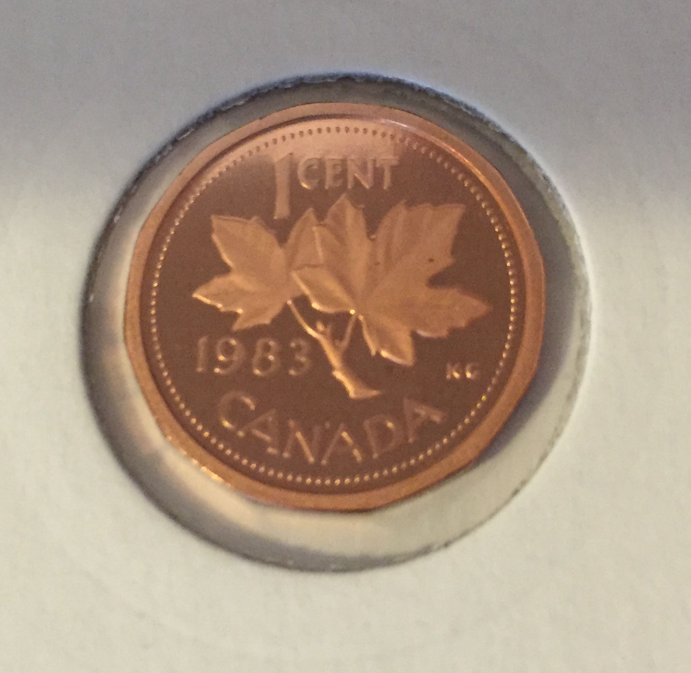 1983 Canadian 1-cent Proof w/Frosted Finish