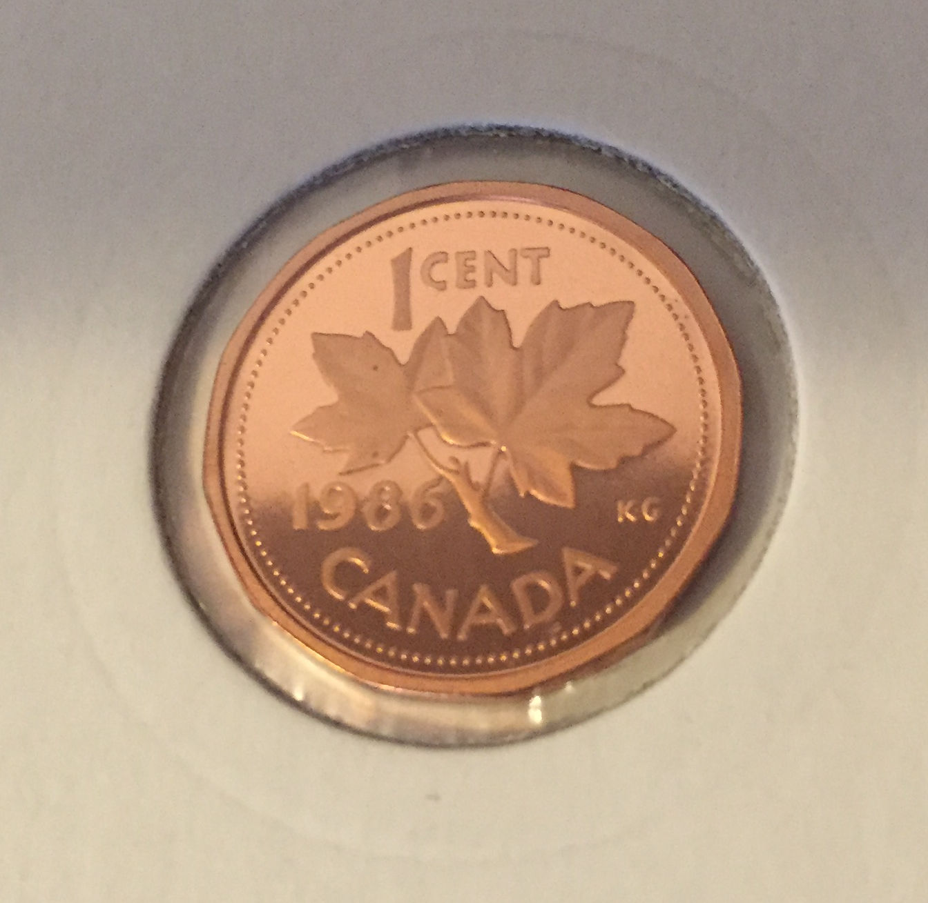 1986 Canada 1-cent Proof w/Frosted Finish