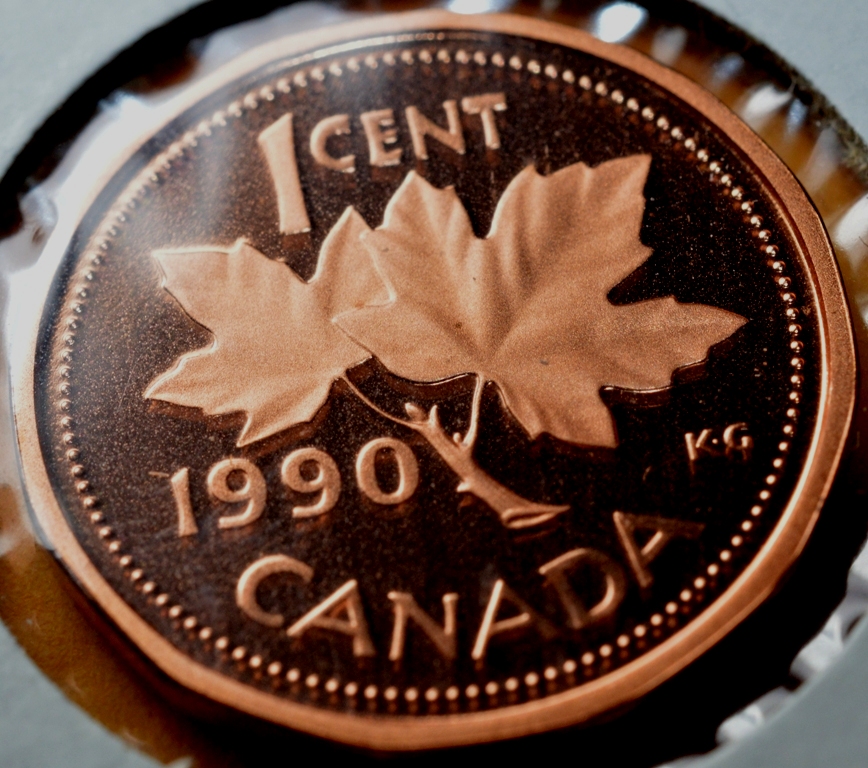 1990 Canada 1-cent Proof w/Frosted Finish