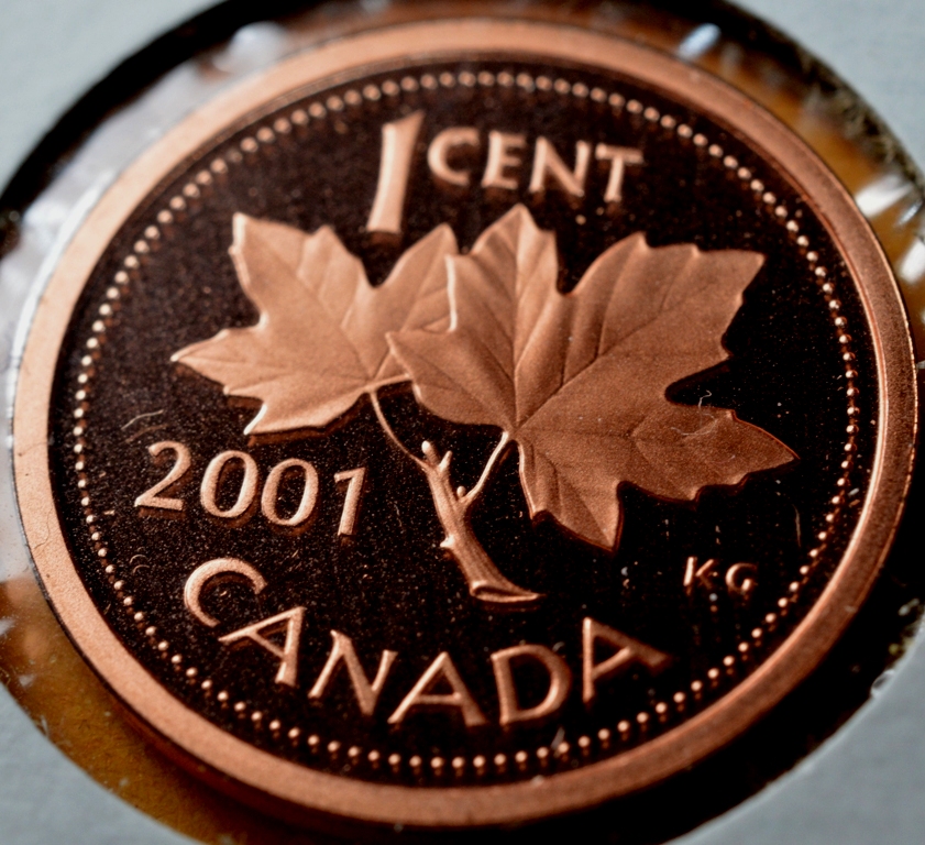 2001 Canada 1-cent Proof w/Frosted Finish