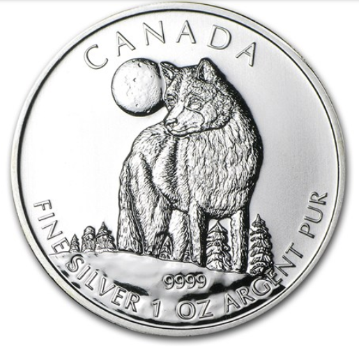 2011 Canada $5 Wolf 1oz Pure Silver Coin
