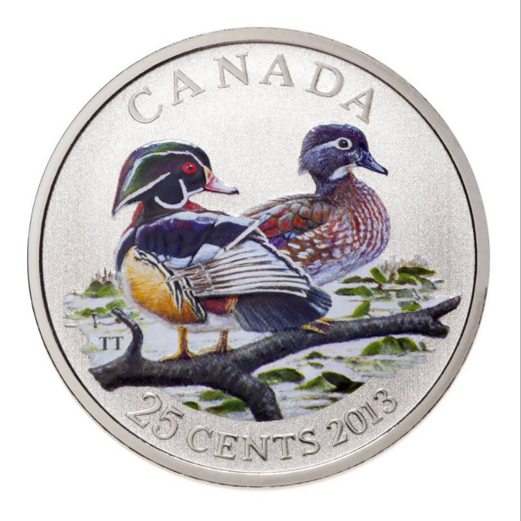 2013 Canada 25c Wood Duck Specimen - Ducks of Canada