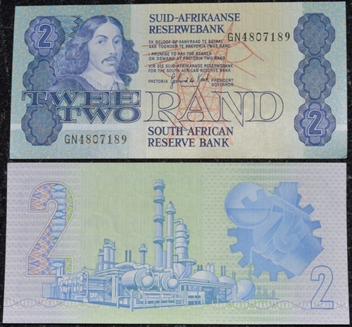 SOUTH AFRICA CRISP UNCIRCULATED TWO RAND De Kock BANK NOTE