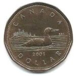 2001 Canada $1 1-dollar Proof-Like Loon