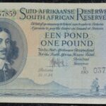 1954 South Africa One Pound (Een Pond) B190 037859 AU-UNC
