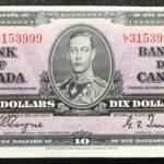1937 $10 L/T Prefix Coyne-Towers BC-24c AU-UNC Condition