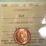1939 Canada 1-Cent ICCS Graded MS-66 RED