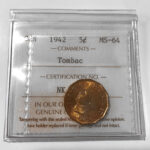 1942 Canada 5-cent ICCS Tombac MS-64