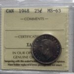 1948 Canada 25-cent ICCS Graded MS-63