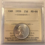 1959 Canada 25-cent ICCS MS-64