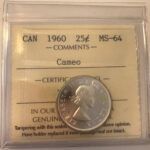 1960 Canada 25-cent ICCS MS-64 Cameo