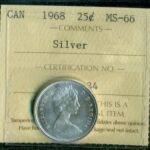 1968 Canada 25-cent ICCS MS-66 Silver