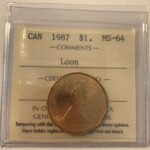 1987 Canada 1-dollar $1 Loon ICCS MS-64