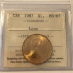 1987 Canada 1-dollar $1 Loon ICCS MS-65