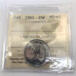 1987 Canada 25-Cent ICCS MS-65