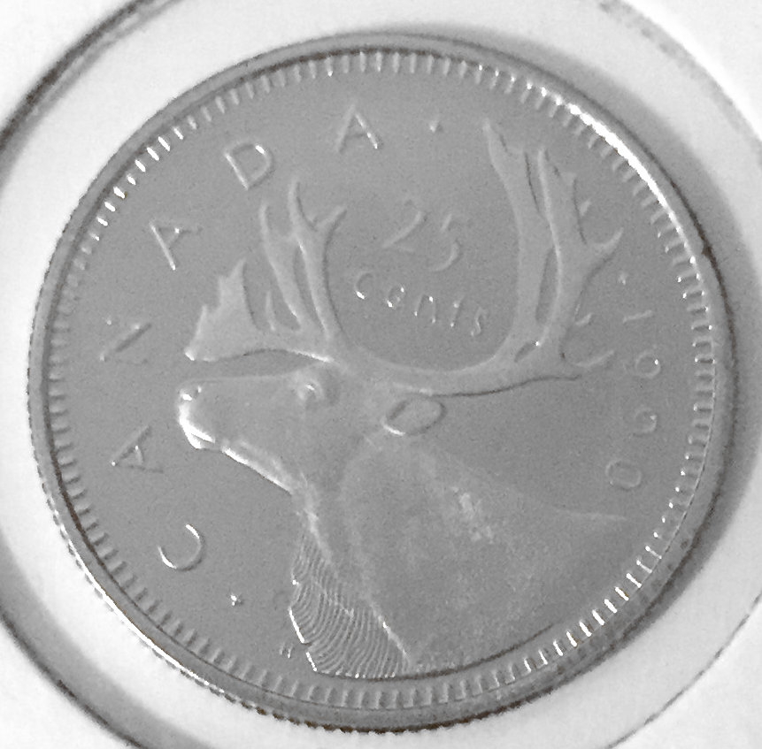 1990 Canada 25-cent Proof with Frosted Finish