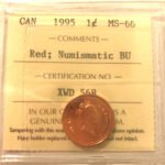 1995 Canada 1-Cent ICCS MS-66 RED NBU