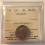 2001 Canada 5-cent ICCS MS-63