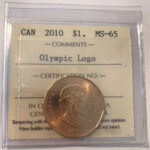 2010 Canada 1-dollar $1 Loon ICCS MS-65 Olympic Logo