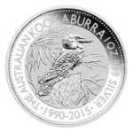 2015 Australian Kookaburra 25th Anniversary 1oz Fine Silver Coin