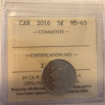 2016 Canada 5-cent ICCS MS-65