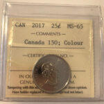 2017 Canada 25-cent "150" ICCS MS-65 Color