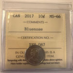 2017 Canada 10-cent Bluenose ICCS MS-66