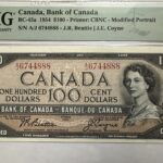 1954 Canada $100 Beattie-Coyne BC-43a Modified Portrait CUNC64 EPQ