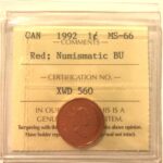 1992 Canada 1-Cent - NBU MS-66 RED